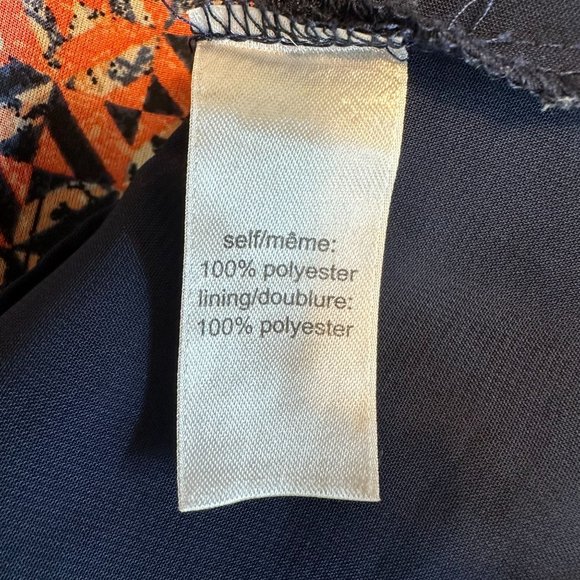 Maurices Womens Navy Red Print Beaded Strappy Sharkbite Hem Lined Tank Size S - Picture 6 of 7